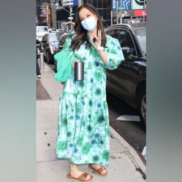 HUNTER BELL Blue Long Sleeve Puff Sundress - Picture 9 of 9